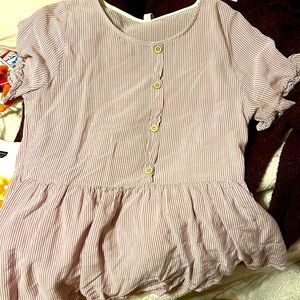 Pink striped blouse, size small